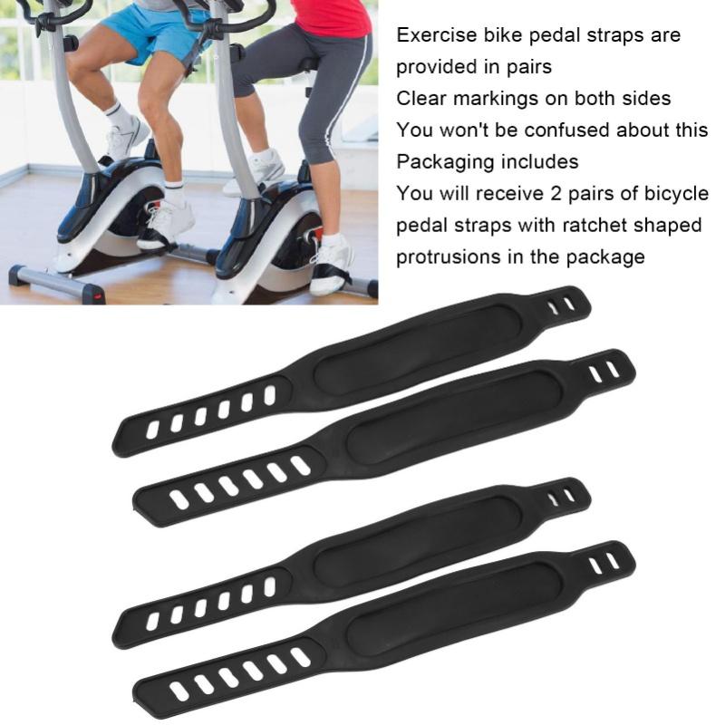 2 Pair Exercise Bike Pedal Straps Adjustable Length Universal Pedal Strap Fits Most Exercise Bikes Bicycles Cycles For Home Gym