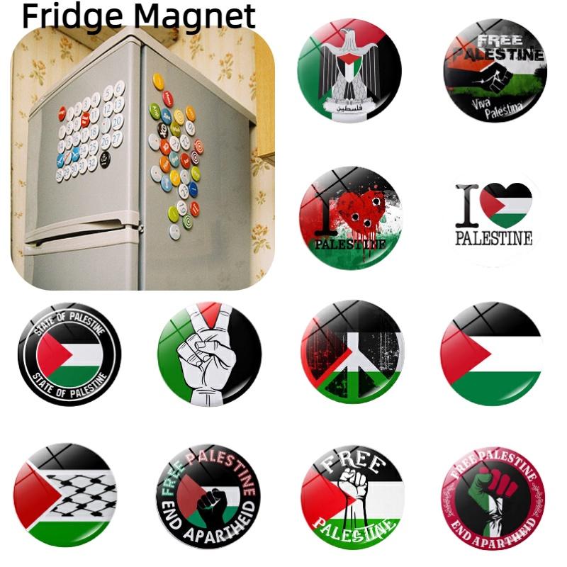 Adesivo Magnetico per Frigorifero Bandiera Palestina 25mm Piccolo Decorativo Vetro di Cristallo