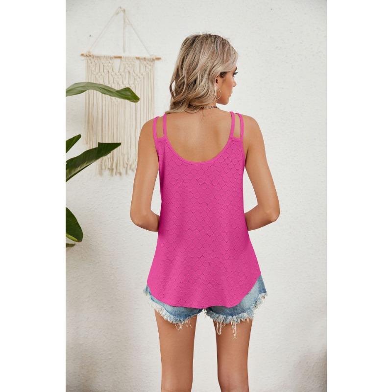 YYFS Women's Fashion Casual Summer Spring Solid Color Print Sleeveless V-Neck Blouses & Shirts