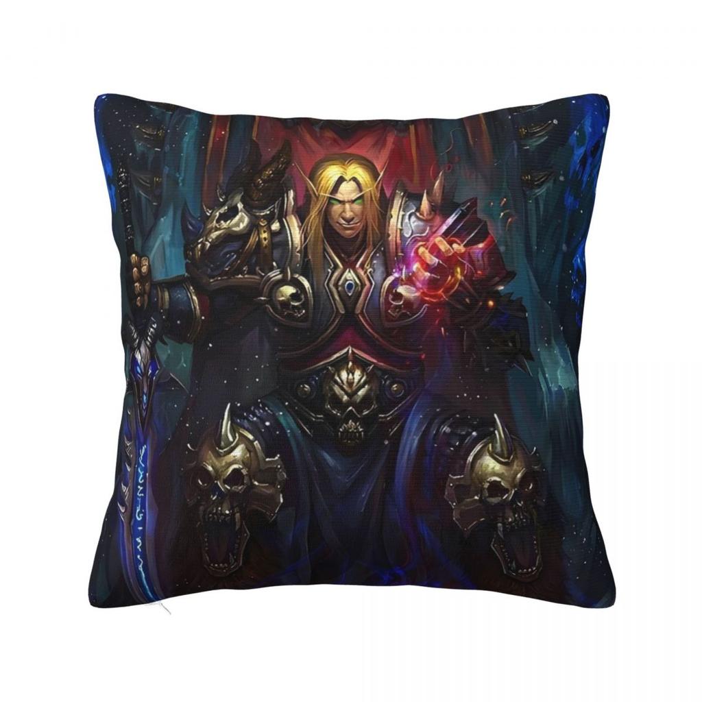 Pillow Cover Wow World Of Warcraft Arthas Retro Game Printed Cushion Cover Fashion Pillow Case For Living Room Chair Pillowcases