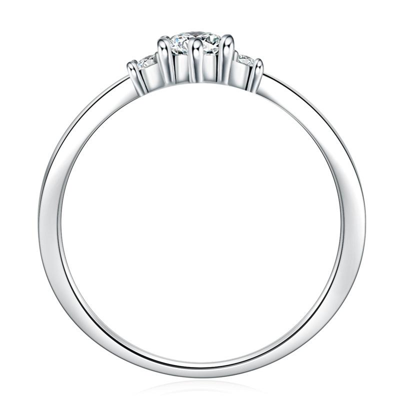 Lindon Classic Copper Alloy Zircon Ring Ladies Jewelry Wedding Promise Party Gift