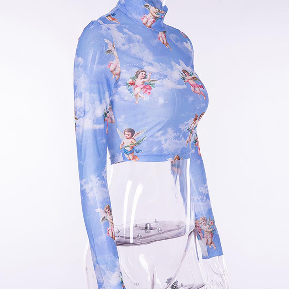 Tees Angel Printed Summer Mesh Tops 