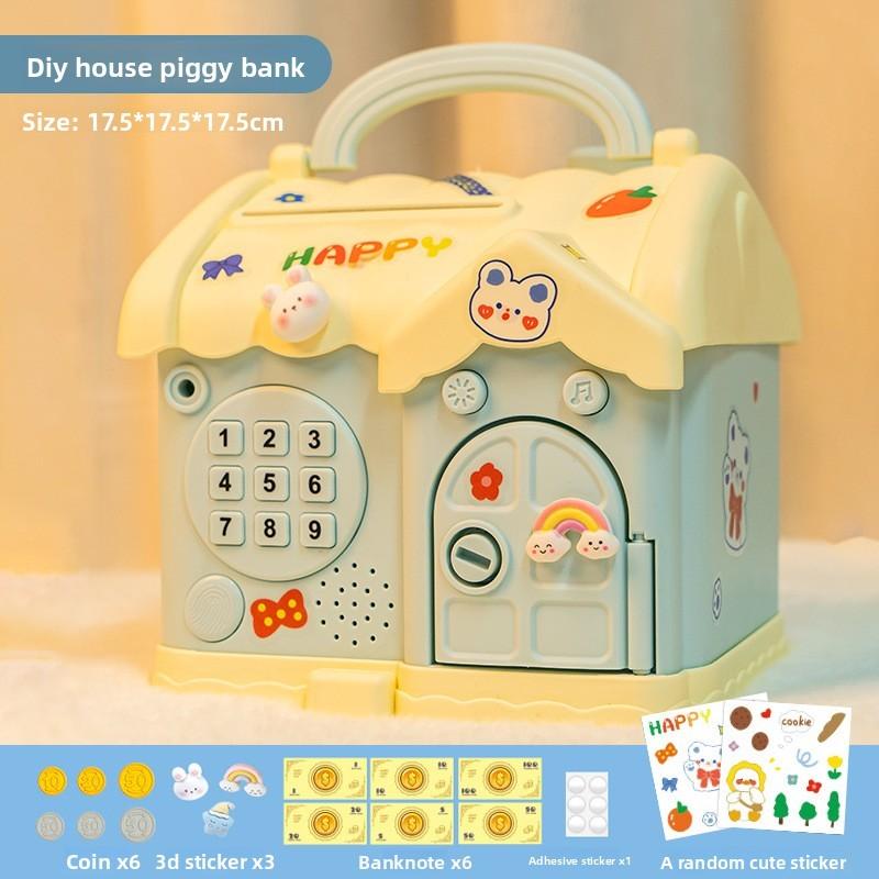 

Multifunction Educational Piggy Bank With Fingerprint Password And Music For Kids Learning Play Blue