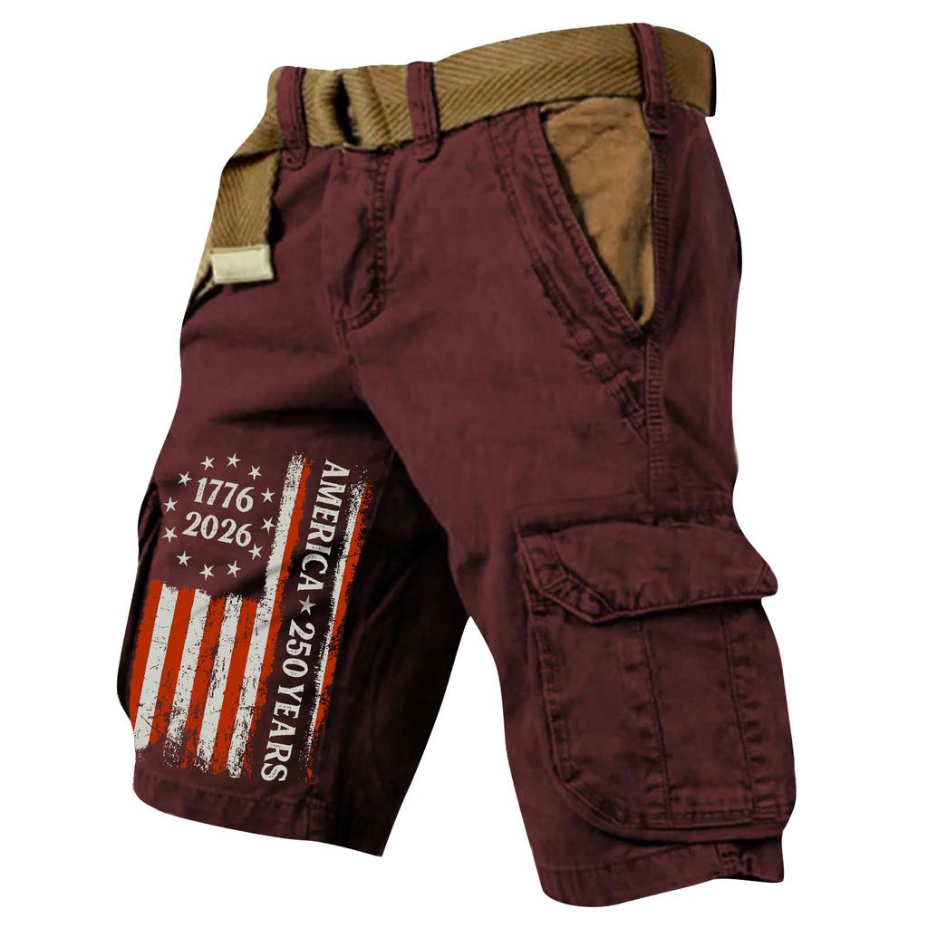 Pantaloncini Cargo Casual Stampati da Uomo per l'Estate con Tasche Multiple