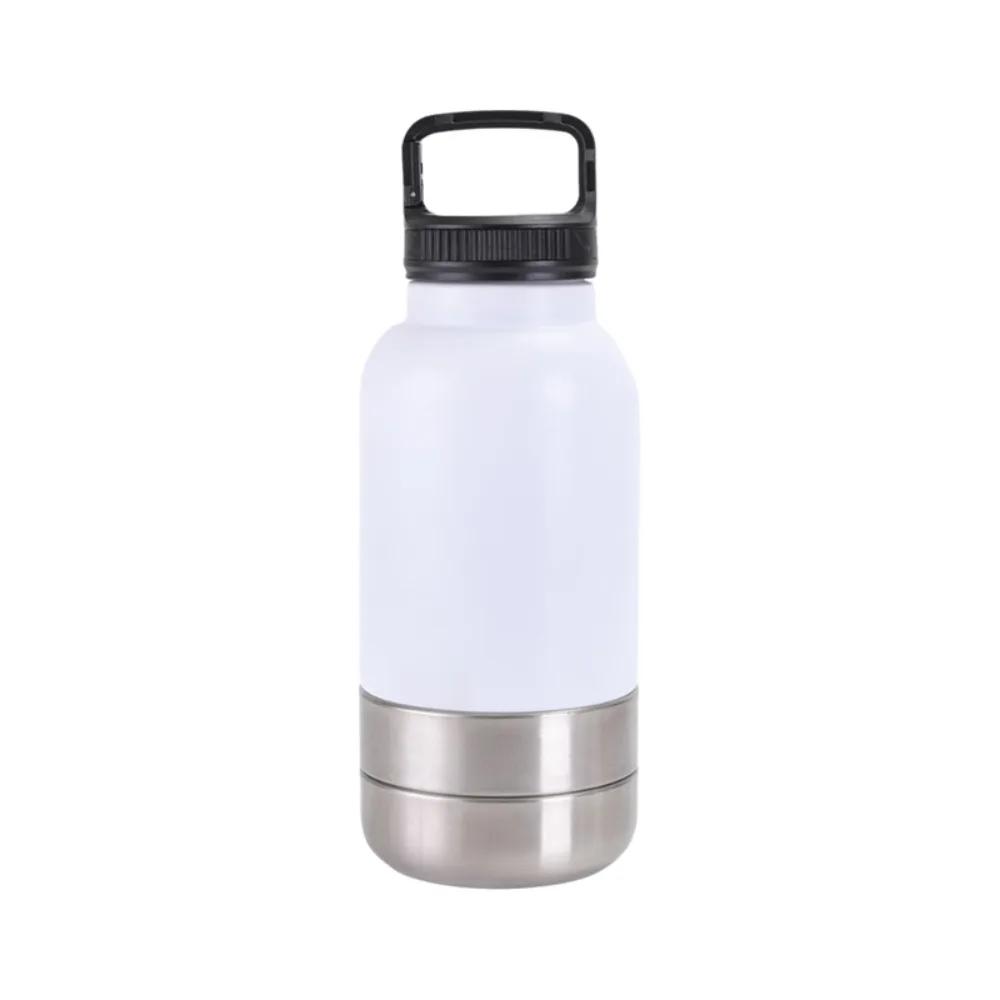3 in 1 Stainless Steel Pet Water Bottle Multi-layered 32Oz Dog Drinking Bottle Detachable Large Capacity Dog Feeding Bottle
