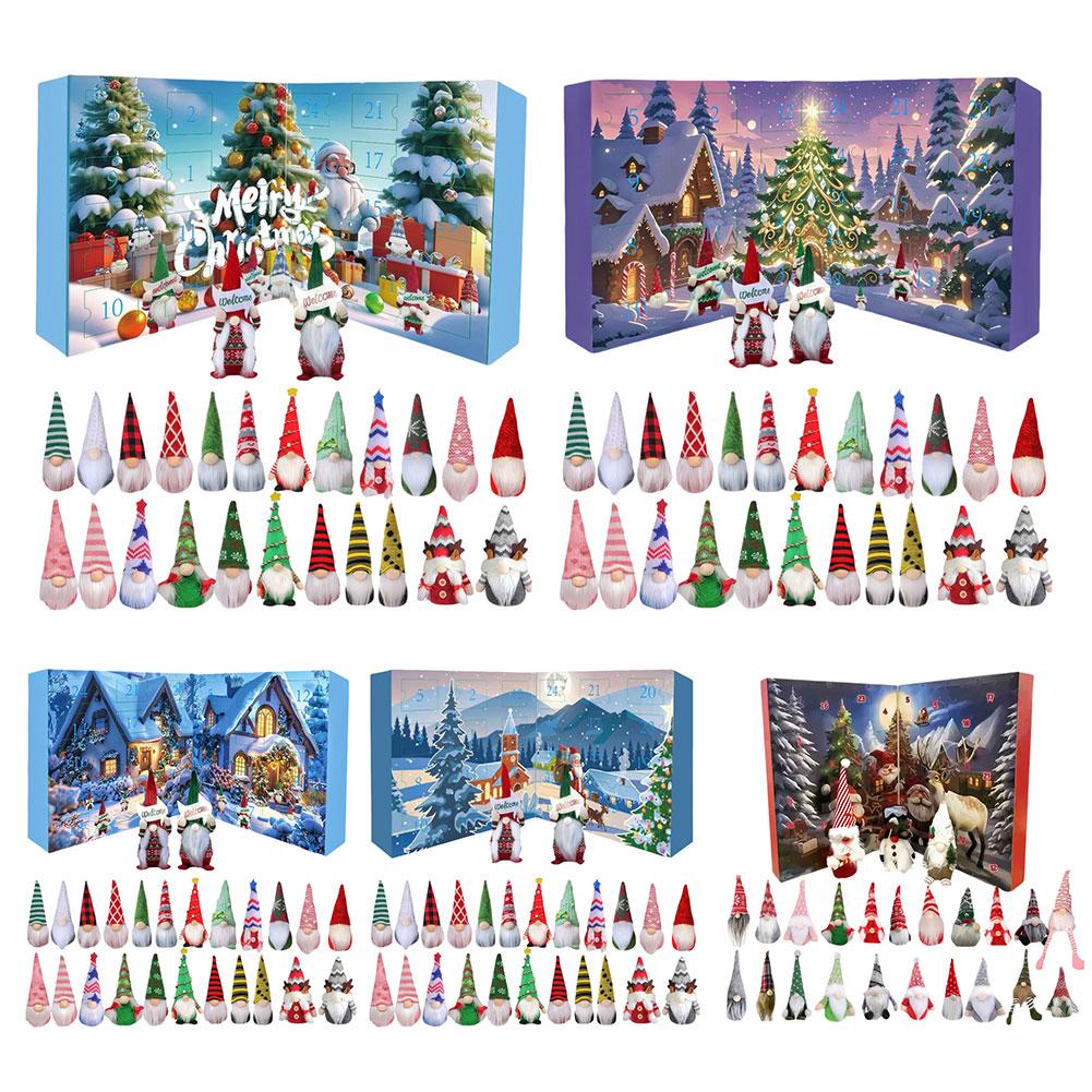 Christmas Gnomes Countdown Calendars 24pcs All Gnomes Christmas Advent Calendar Collectible Xmas Figures Gnome for Holiday Decor