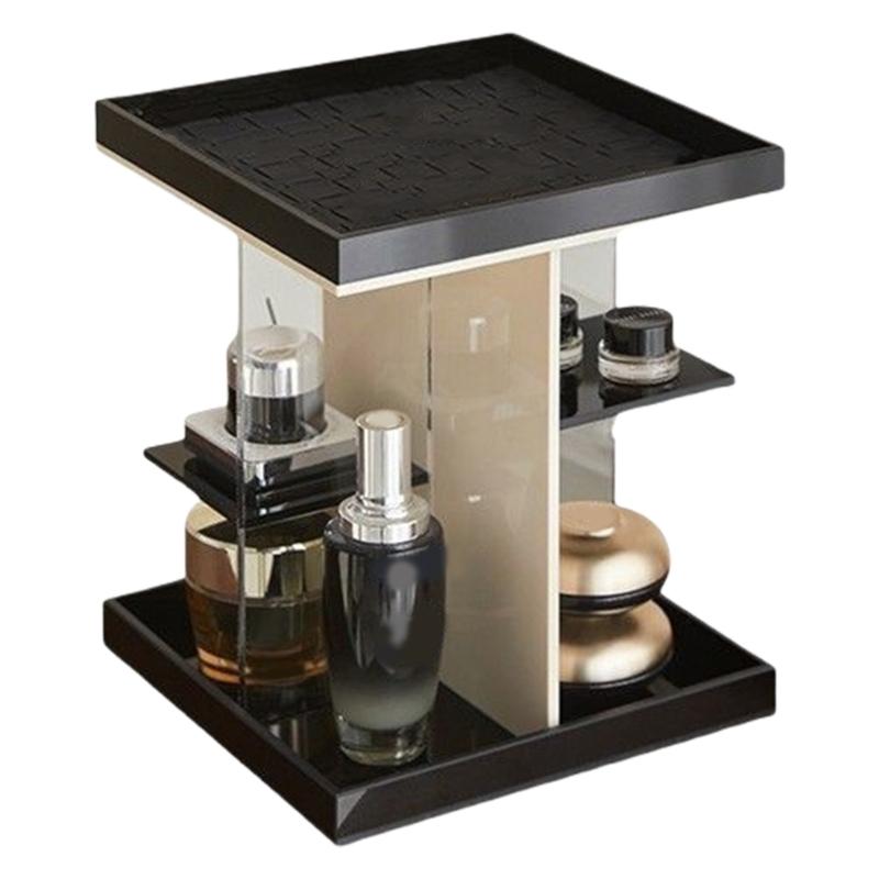 

Space Saving Acrylic Cosmetic Holder with 360 Degree Rotation for Neat Organization on Desktop or Countertop Use