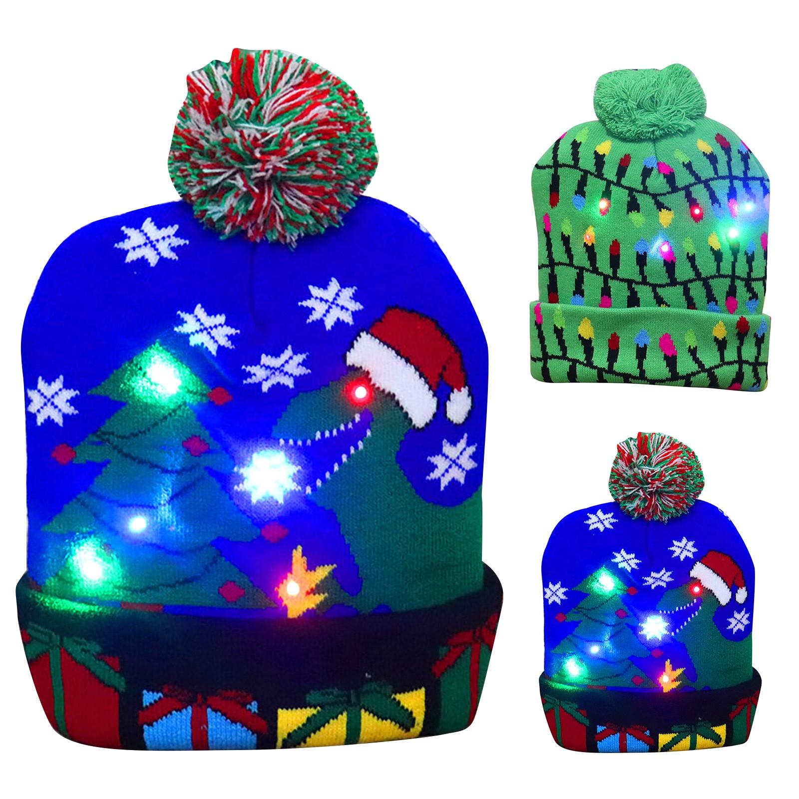 

LED Light-up Knitted Ugly Sweater Holiday Christmas One size синій