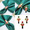 Elegant Holiday Dinner Napkin Rings Nutcrackers Design Alloy Metal Christmas Decors Elegant Alloy Napkin Holders