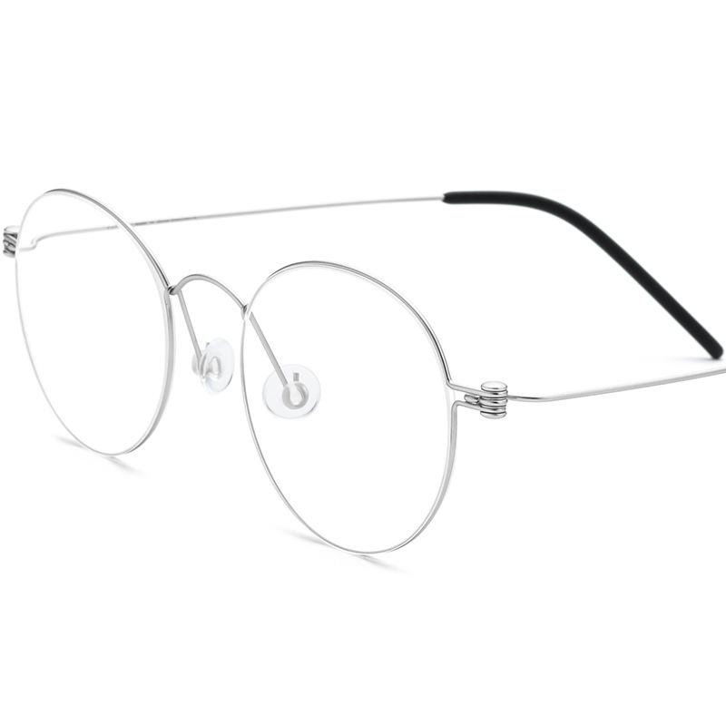 Manual Screwless B Titanium Glasses Frame IP Plating Korea Hot Sale Round Pure Titanium Myopia Glasses