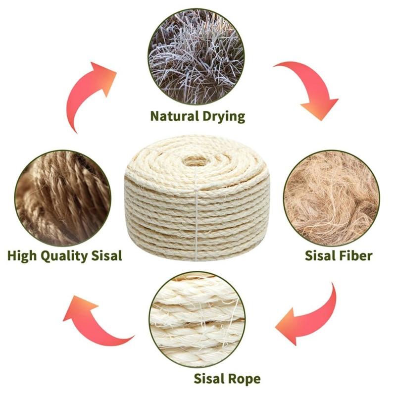Thick Natural Rope For Rebuilding Cats Scratching Post And Crafting Engaging Creative Pet Climbing Tree Accessories