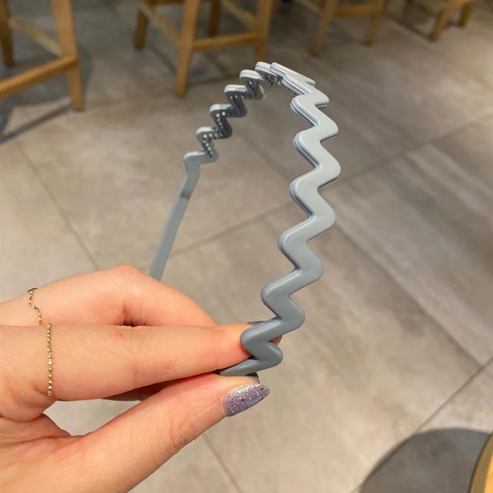 Neuer Modischer Peeling Rutschfester Harz Stirnband Einfarbig Welle Haarband Mädchen für Damen Haaraccessoires Reifen Haarband