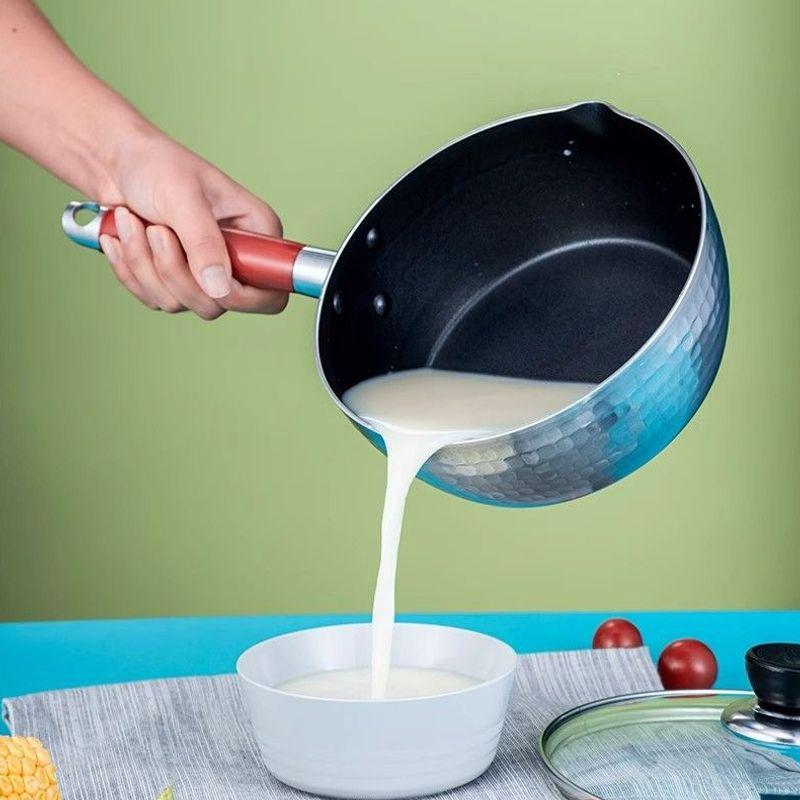 Japanese Aluminum Non-stick Yukihira Nabe Pot for Cooking Noodles, Soup, Rice, Mala Tang, and Sugar Painting - Small Size, In Stock