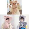 Bear Hat Kids Winter Plush Hat Scarf Set With Windproof Ear Protection For Warmth And Style