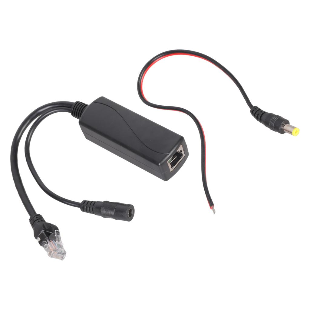 Efficiency PoE Splitter POE StepUps Transform Adapter, RJ45 52V/48V Output, 9-24V DC5.5x2.1mm Input,Wide Compatibility