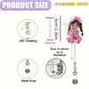 2D Flat Acrylic Pink Nurse Girl Retractable Badge Reel, Medical ID Tag Holder For Medical Students And Professional Nurse Practitioners Workplace