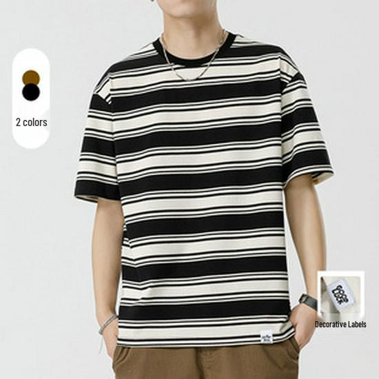 Men's Loose Fit Minimalist Crew Neck Solid T-Shirt, Summer Short Sleeve