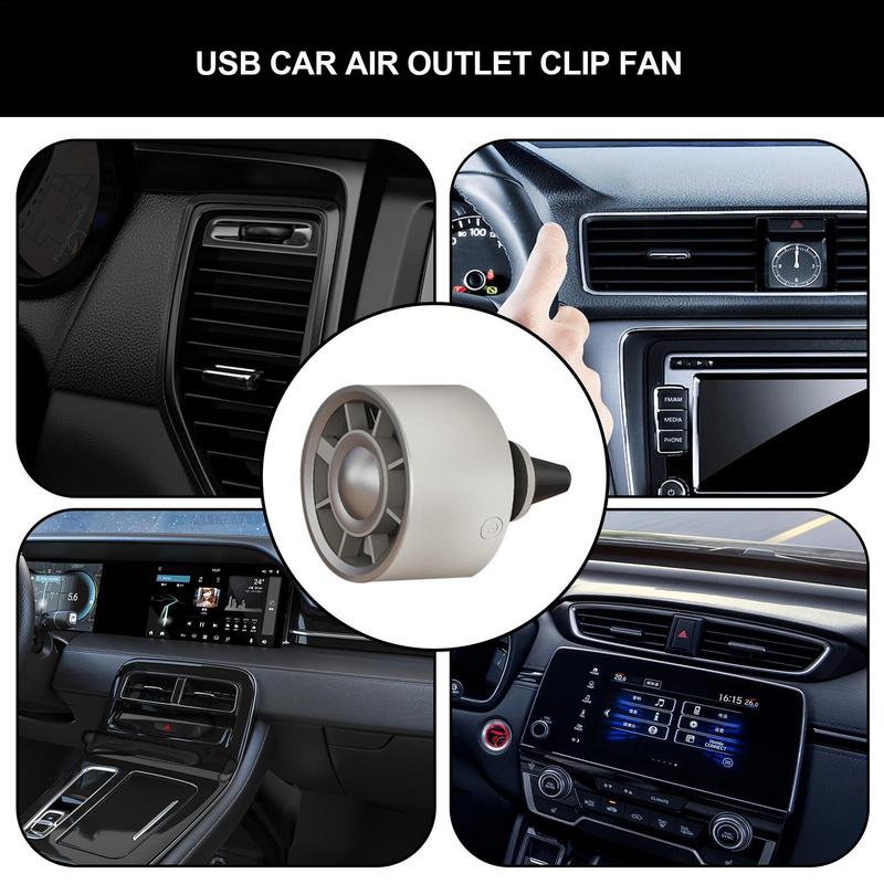 New Car Mini Fan Car Cooling Fan USB Car Air vent clip small Fan With Ambient Lighting 3 Speeds Adjustable Electric Powerful Fan