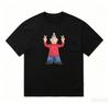 Fun Cartoon Character Print Pattern T-shirt Fashion Trend Short Sleeve Crew Neck Casual Street Wear Vibrant Geometric Design