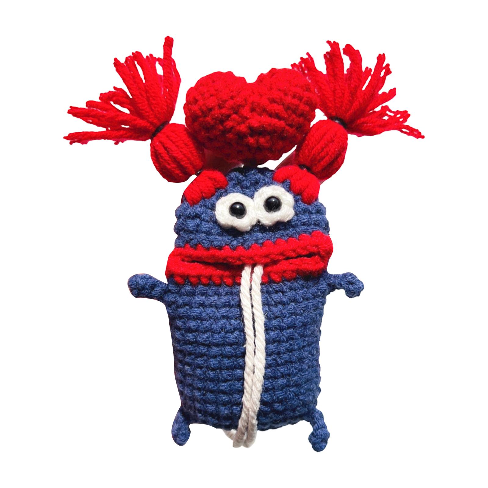

Sausage Lip Key Pouch, Cute Cartoon Design, Handmade Knitted Car Key Case. One Size