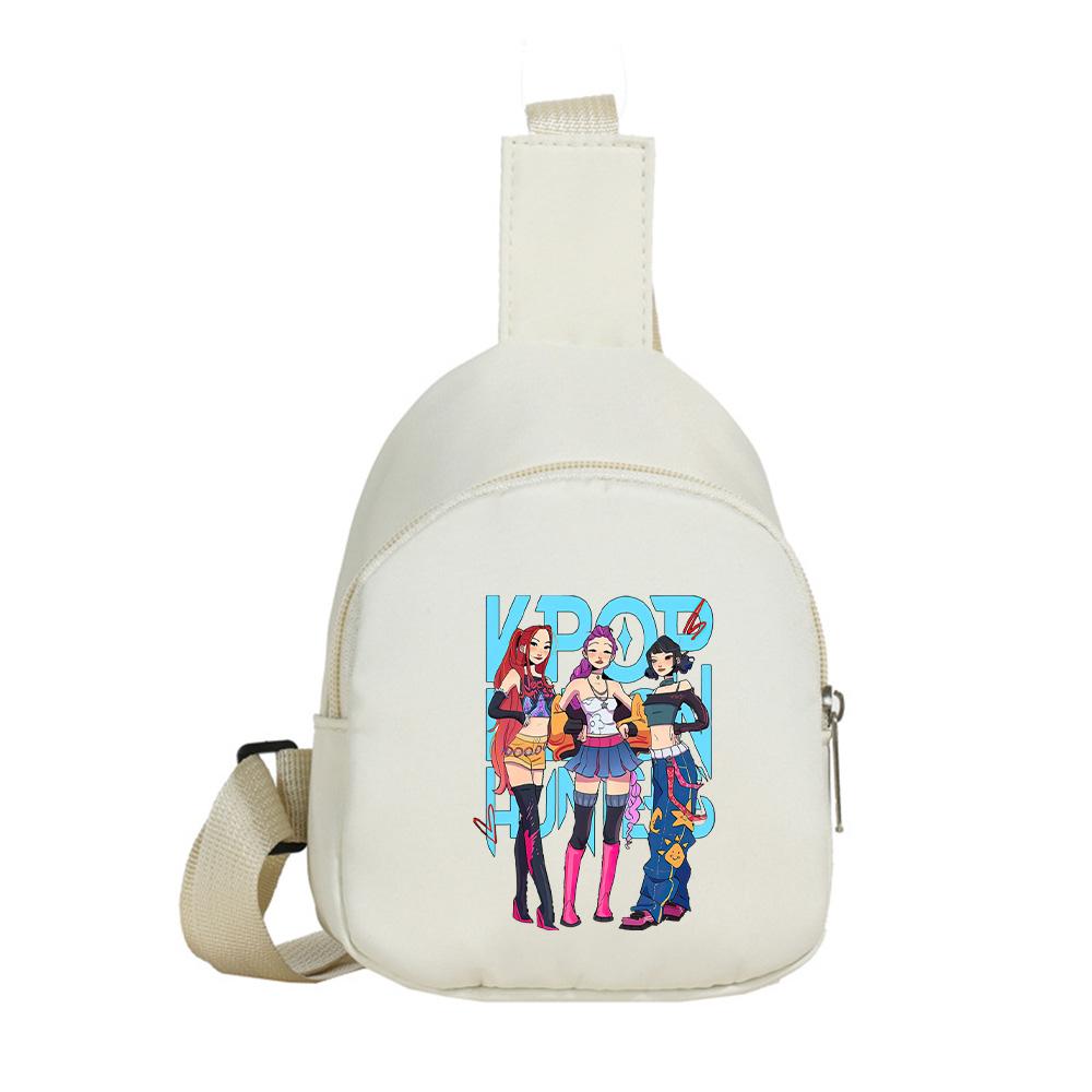 Cartoon Anime K-Pop Demon Hunters Printed Kawaii Chest Pack for Boy Girl Shoulder Bag Student Portable Crossbody Pouch Christmas Gift