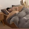 Solid color double-sided milk fleece quilt winter quilt thickened home thermal quilt core, no pillowcase