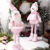 Teleskopische Weihnachtsfigur Plüschdekorationen Pailletten Weihnachtsmann Schneemann Elch Plüschfiguren Dekorationen Feiertagsdekorationen