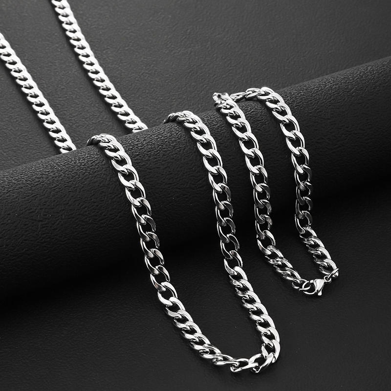 55 60cm Wide Stainless Steel Chain Cuban Link Chains Chokers Necklace For Mens Jewelry Silver Plated Solid Metal Fashion Jewelry