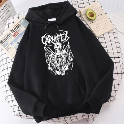 Damen-Kapuzenpullover mit langen Ärmeln und langen Ärmeln, Harajuku, Y2k-Frauen-Kapuzenpullover, modisch, Gothic-Skelett-Druck, ästhetisches Sweatshirt, koreanischer Stil, Y2k-Kleidung