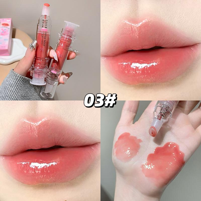 GEGE BEAR Lip Essence Gloss, Autumn/Winter Mirrored Hydrating Lip Serum with Subtle Shimmer for Brightening and Moisturizing Lip