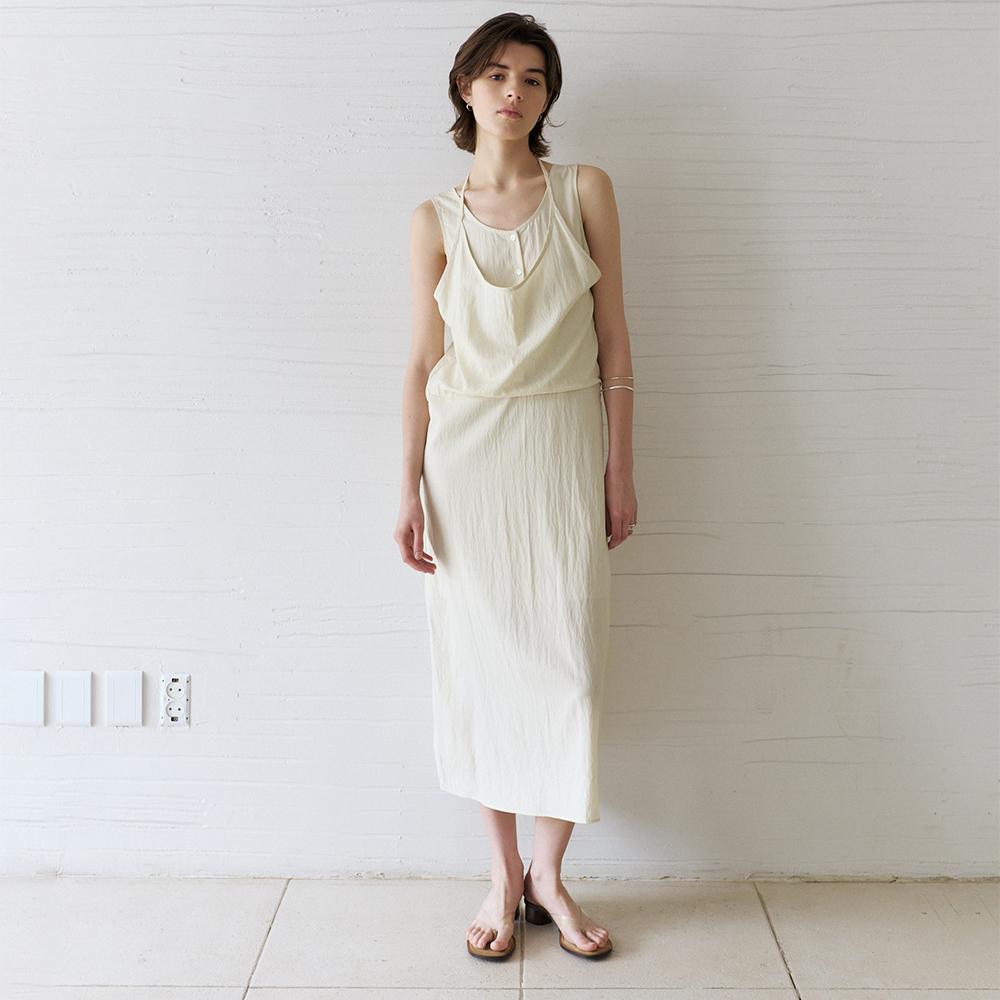 Nowood Dual Halter Dress (Cream)