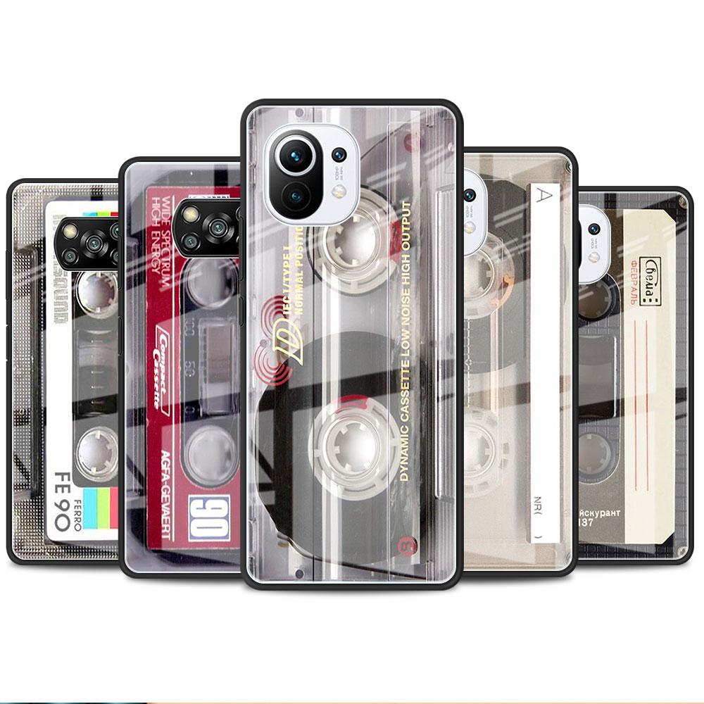

Magnetic Radio Tape Cassette Glass Case For Xiaomi Poco X3 NFC 11 Lite 11T F3 M3 Redmi Note 11 10 9 8 Pro 10S 9S 9A Phone Cover