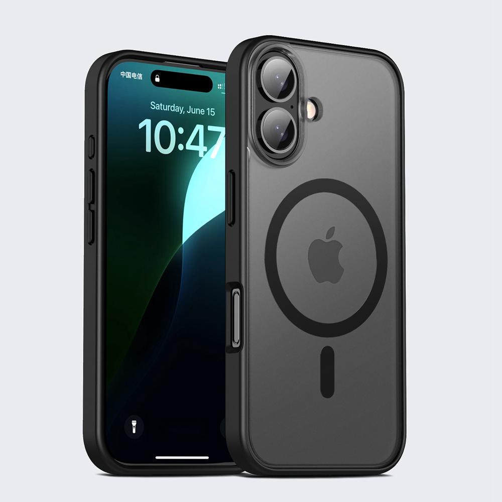 KEYSION Matowe etui MagSafe do iPhone'a 16 Plus 15 Silikon + PC Przezroczyste, odporne na wstrząsy etui na telefon iPhone 15 16 Plus