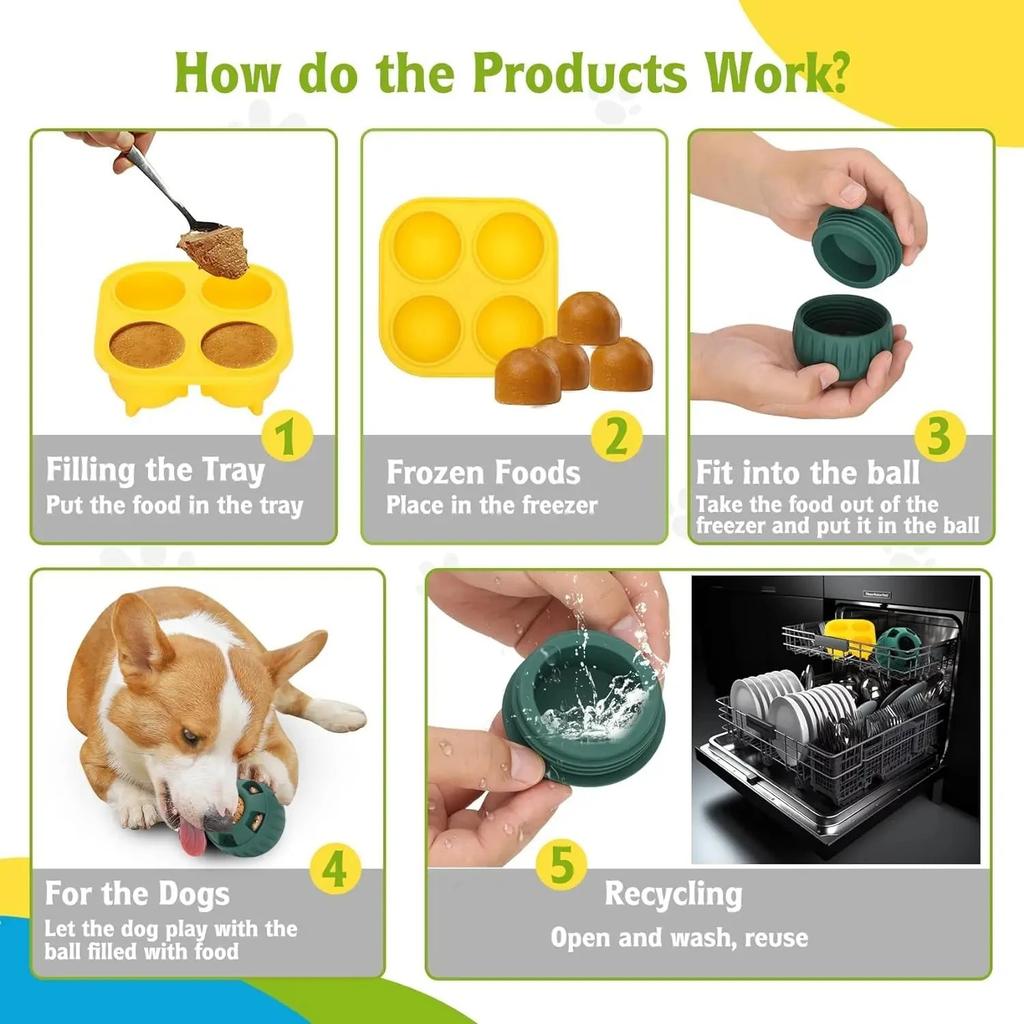 Dog Interactive Boredom Treat Molds Silicone Healthy Treats for Puppy Enrichment Chew Toy