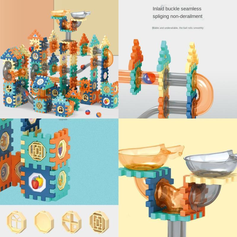 Iq Playground Plastic Slide Marble Run Building Blocks