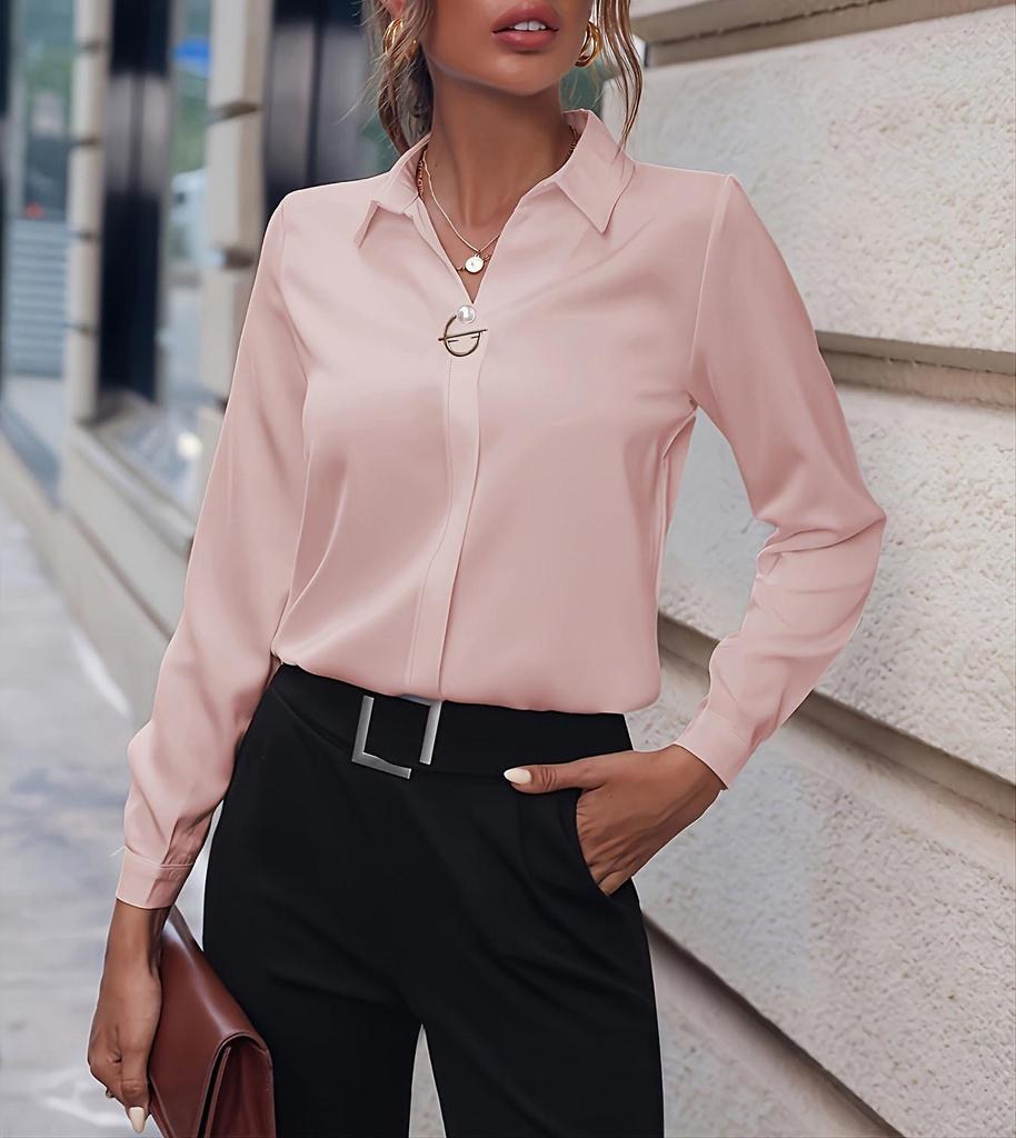 Grenzüberschreitendes europäisch-amerikanisches vielseitiges V-Ausschnitt Langarmshirt für Damen