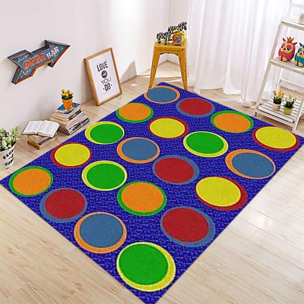Silly Circles Colorful Abstract Children's Classroom Seating Area Rug for Preschools Daycares Libraries and Learning Centers