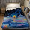Cosmic Horizon Flannel Blanket Warm Soft Halloween Christmas Couch Warm Cozy Decorative Decor Gift for All Season
