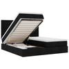 Ottoman Bed with Mattresses & LEDs Black 200x200 Cm Fabric