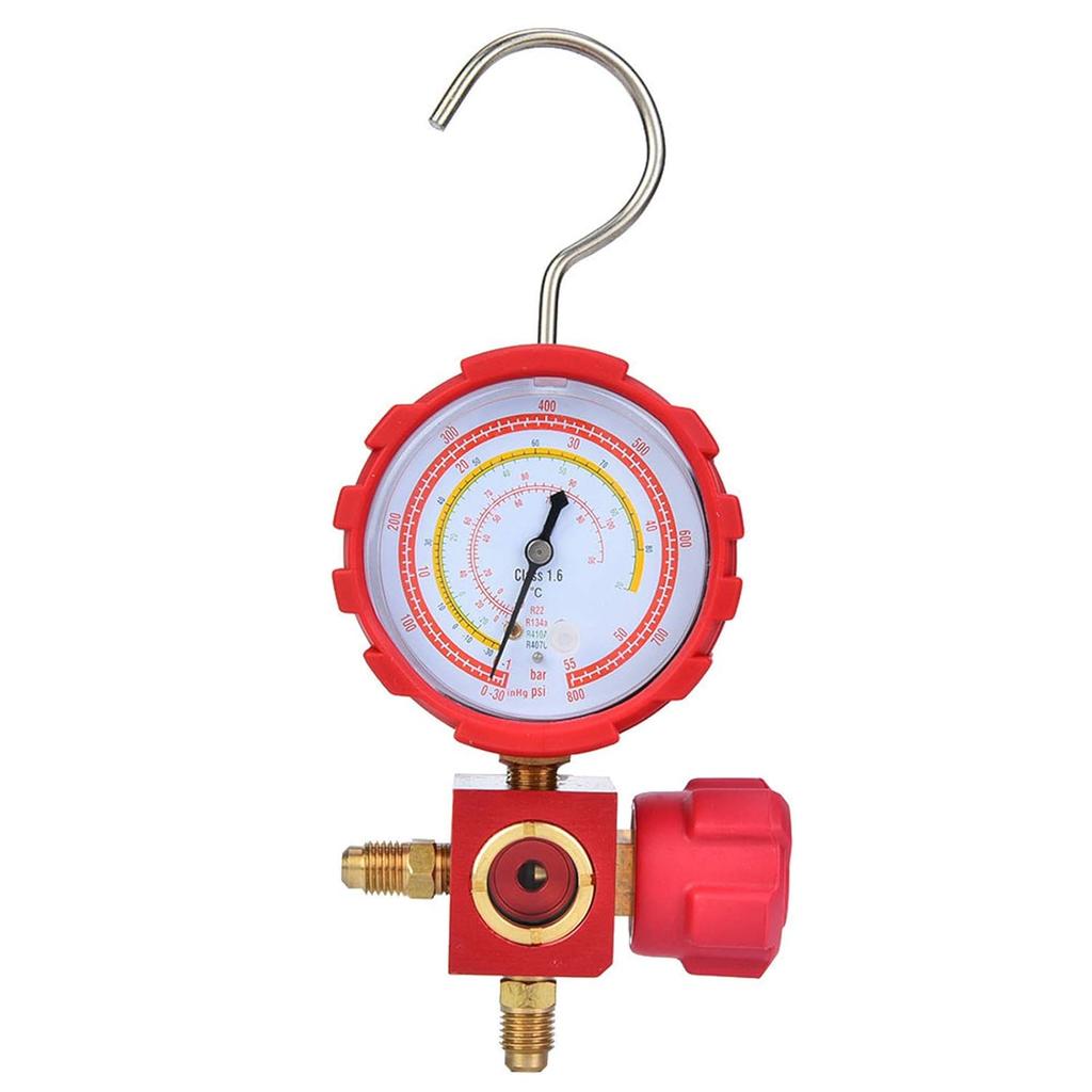 Air Condition Manifold Gauge, with G1/4" Thread, High Pressure AC Refrigeration Gauge Tool, for R22/R410A/R134A/R407C