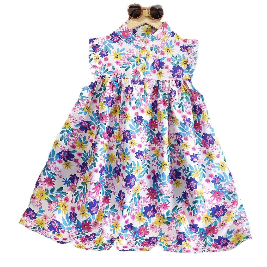 Girls' Flowery Cute Princess Dress - Summer Children's Casual Dress
