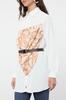Women's Style Hijab Shirt White Accessory Shawl Detailed Woven Shirt