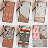 Boho Botanical Leaf Cow Cactus Case For Samsung Galaxy S23 FE S20 S21 S22 Ultra S8 S9 S10 Plus Note 10 20 Ultra Soft Cover