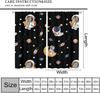 Outer Space Curtains Cartoon Astronaut Rocket Planets Stars Spaceman Universe Galaxy Print Window Kids Boys Made Of Polyester