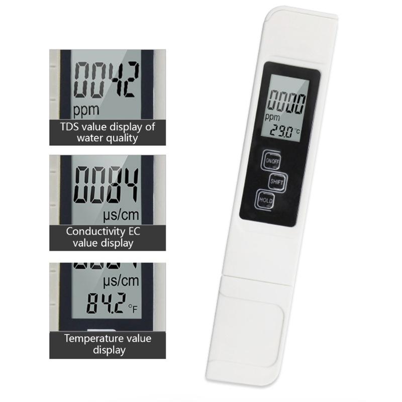 Multifunctional Water Quality Tester Monitors TDS & Temperature ABS Perfect for Household Aquariums Pool & Laboratory