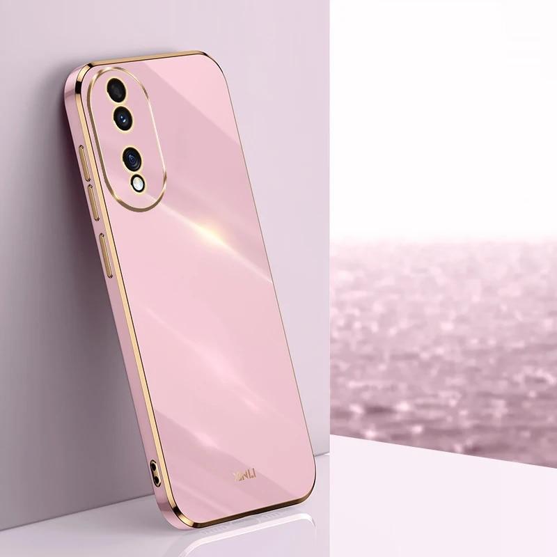 KEYSION Luxury Plating Case for Honor 90 5G 90 Lite Soft Silicone Square Shockproof Phone Back Cover for Huawei Honor 70 50 Lite