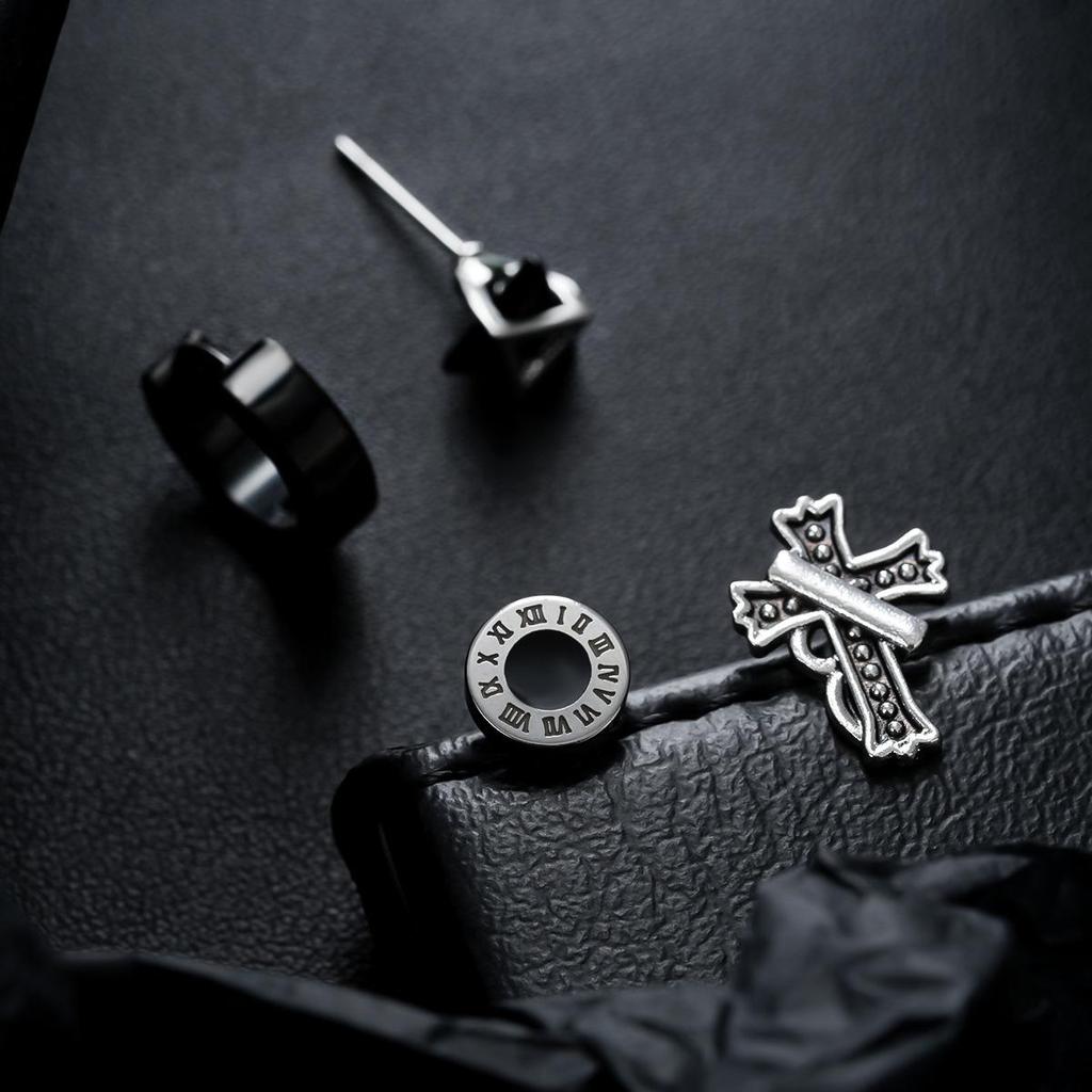 Trendy Titanium Steel Stud Earrings for Men & Women - Cool Punk Hip Hop Style, Minimalist Versatile Street Jewelry