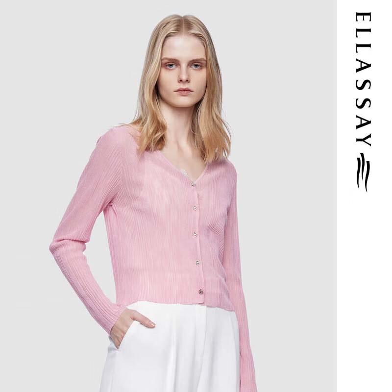 ELLASSAY Women's V-Neck Knit Cardigan