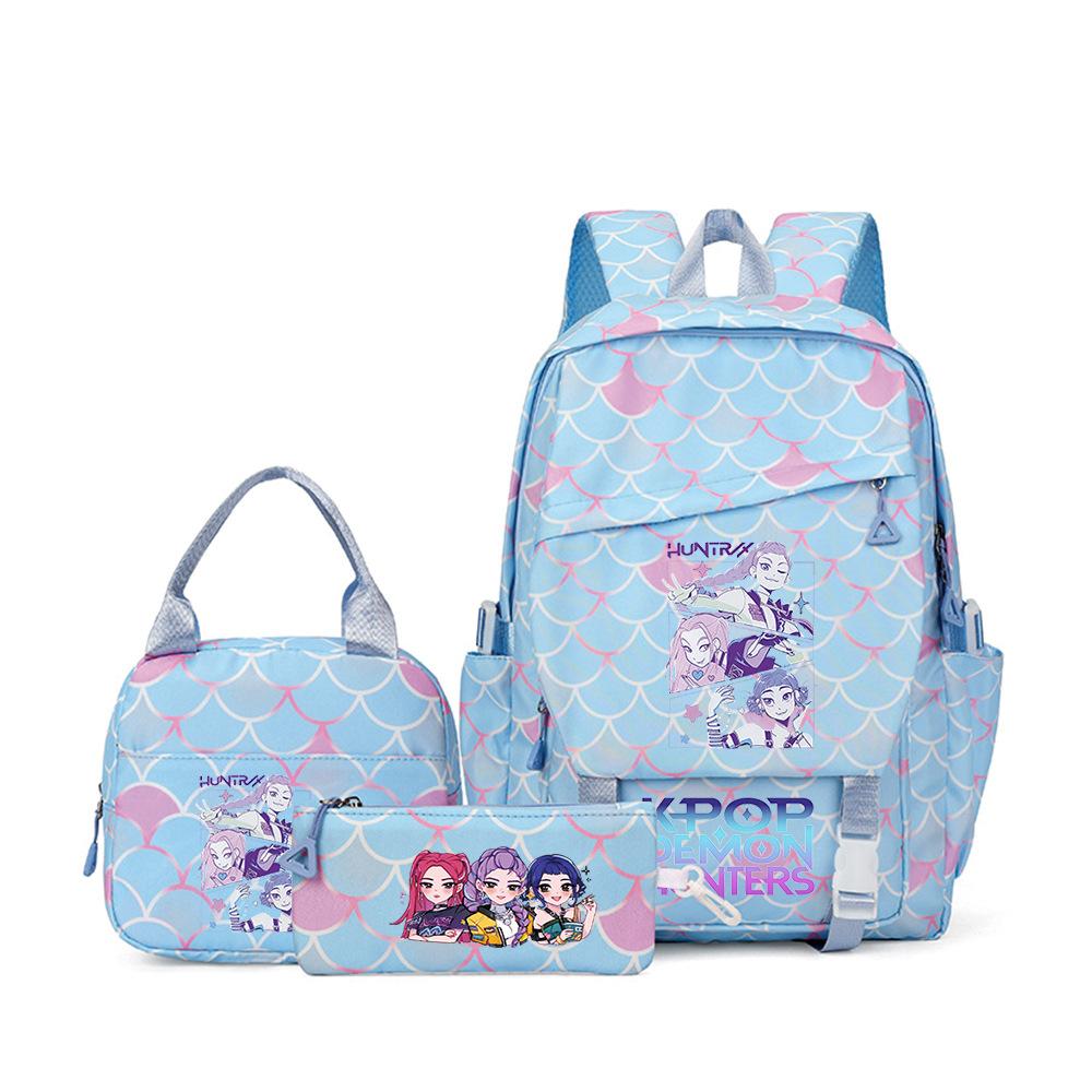 Kpop Demon Hunters, Elementary School Bag, Children'S Backpack, Lunch Bag, Pencil Bag, Three-Piece Set, Student Backpack