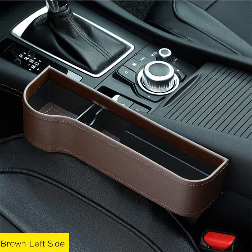 Car Seat Filler Premium PU Full Leather Seat Console Organizer, Car Pocket Organizer, Car Interior Accessories, Car Seat Side Drop Caddy Catcher (1
